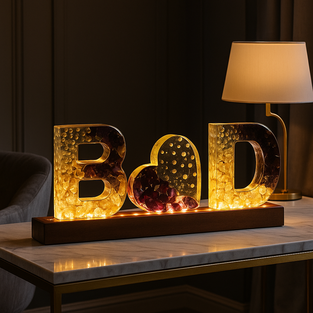 Varmala Preservation Name Initials LED Lamp