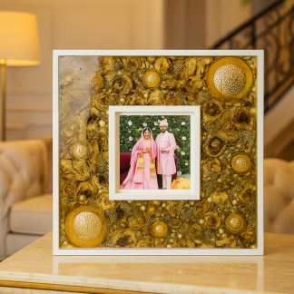 Resin Varmala Preservation With Kaleera & Wedding Photo – Full Wedding Varmala Preservation In Double Wooden Frame