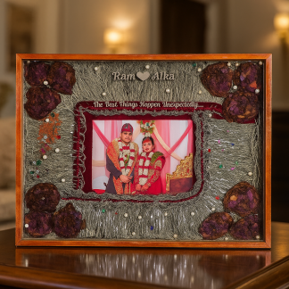 15x18 Inch Teakwood Nepali Wedding Varmala Preservation Frame