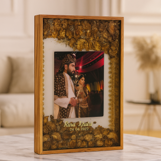 Resin Flower Preservation with Wedding Photo ( 12 inch by 15 inch )