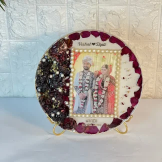 Wedding Rose Flowers Preservation Resin Frame (10 Inch )