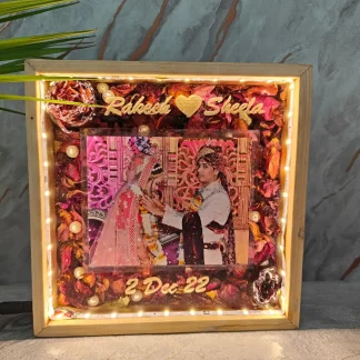 Preserve Varmala in LED Wooden Frame (8 inch)