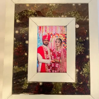 Couple Photo Preserved with Jaimala | Resin Keepsake