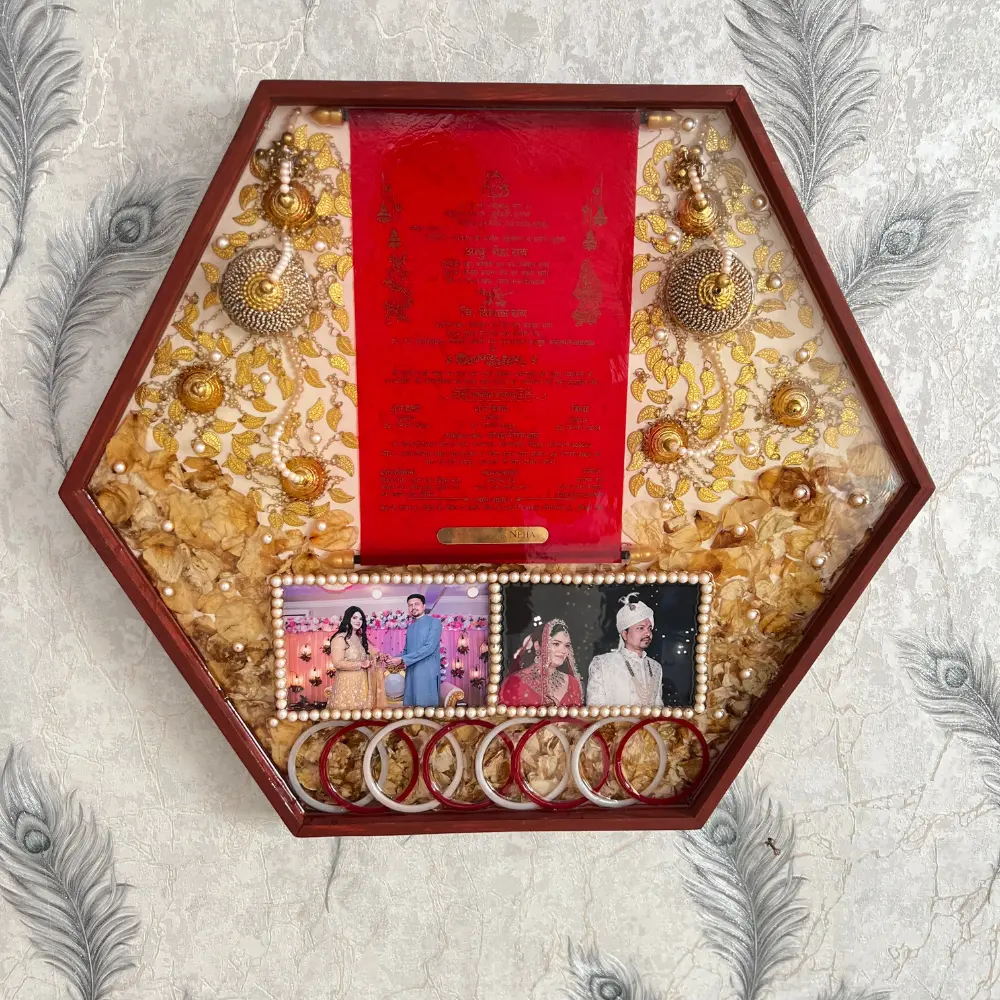 Kalire, Chuda and Wedding Card Preserved Resin Frame (20 Inch)