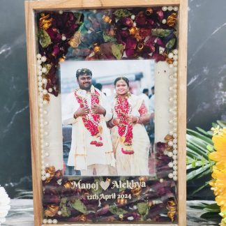 Wedding Photo Preservation in (8x12- Inch ) Wooden Resin Frame