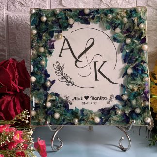 Resin Varmala Keepsake | Flower Preservation in (8) Inch Frame