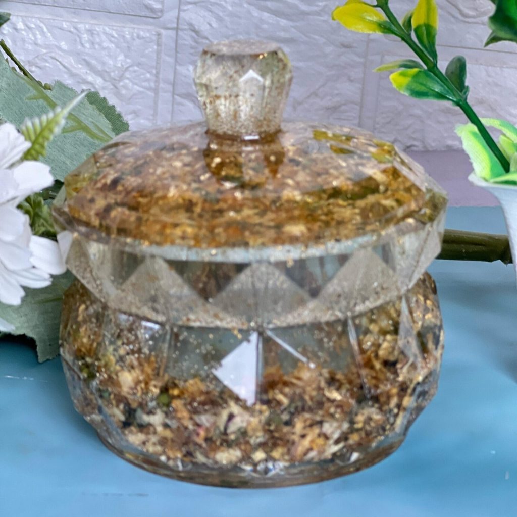 Resin Box with Varmala Flower Preservation