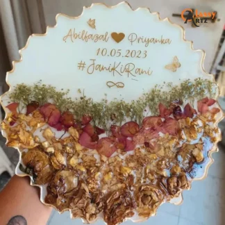 Resin Couple Name Preservation Frame | Wedding Flowers Preservation