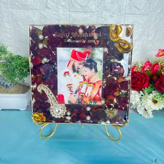 Varmala Preservation Deep Casting Resin Frame – Jaimala Preservation with Photo & Kalangi – Wedding Garland Preservation