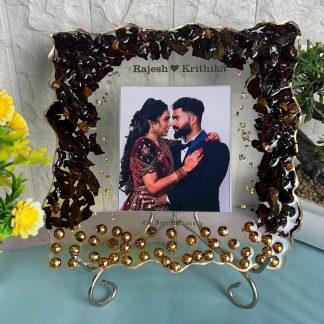 Wedding Varmala Preservation Photo Frame – Crystal Clear Resin Frame – Preserve Wedding Flowers & Photo