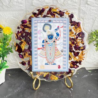 Shrinathji Resin Art Frame with Dried Flower Petals (8- Inch)