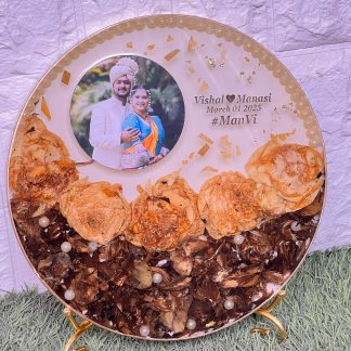 Couple Photo Wedding Varmala Preservation Resin Frame – 10 Inch