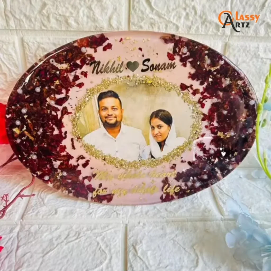 Wedding Memories Preservation | Oval Shaped Resin Keepsake (9 Inch)