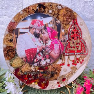 Round Epoxy Resin Frame for Wedding Accessory Preservation – 10 Inch