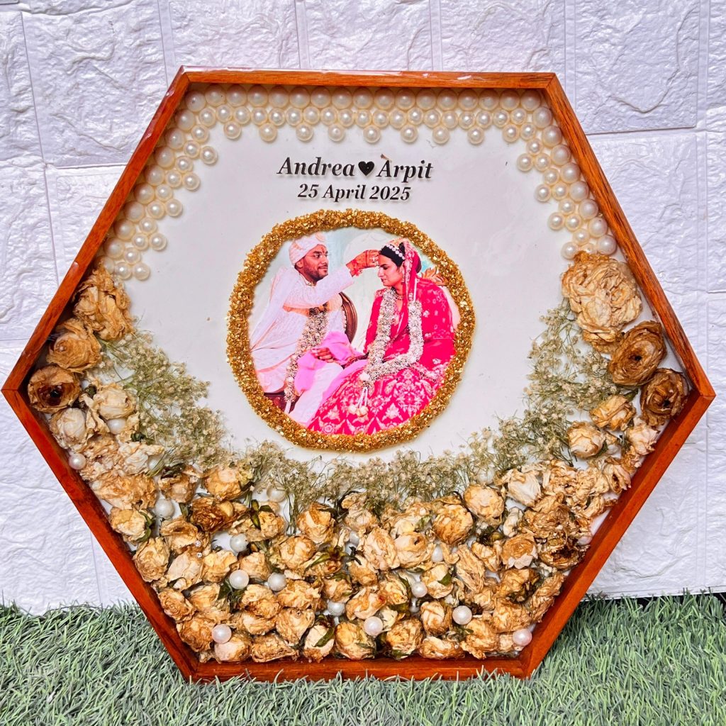 14 Inch Marriage Garland Resin Hexagon Frame
