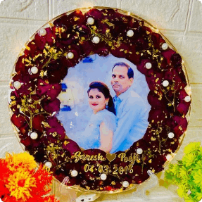 Wedding Varmala Preserved Couple Photo Frame (6, 8, 12 Inches)