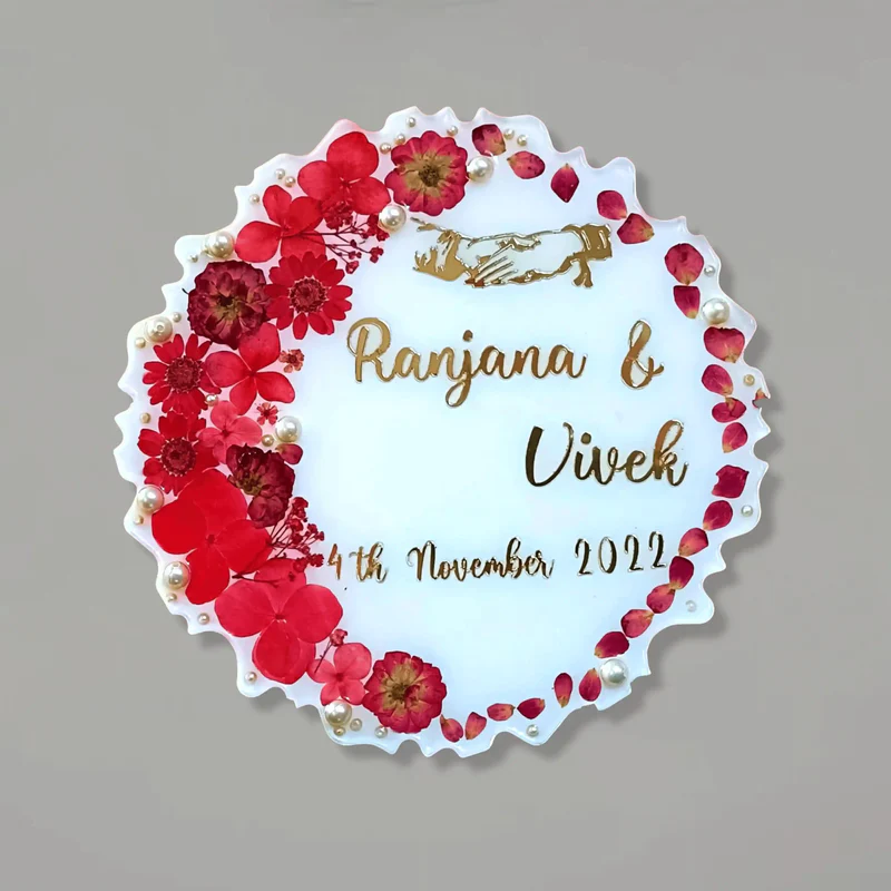 Resin Curve Shaped Varmala Preservation Frame (8.5 Inch)