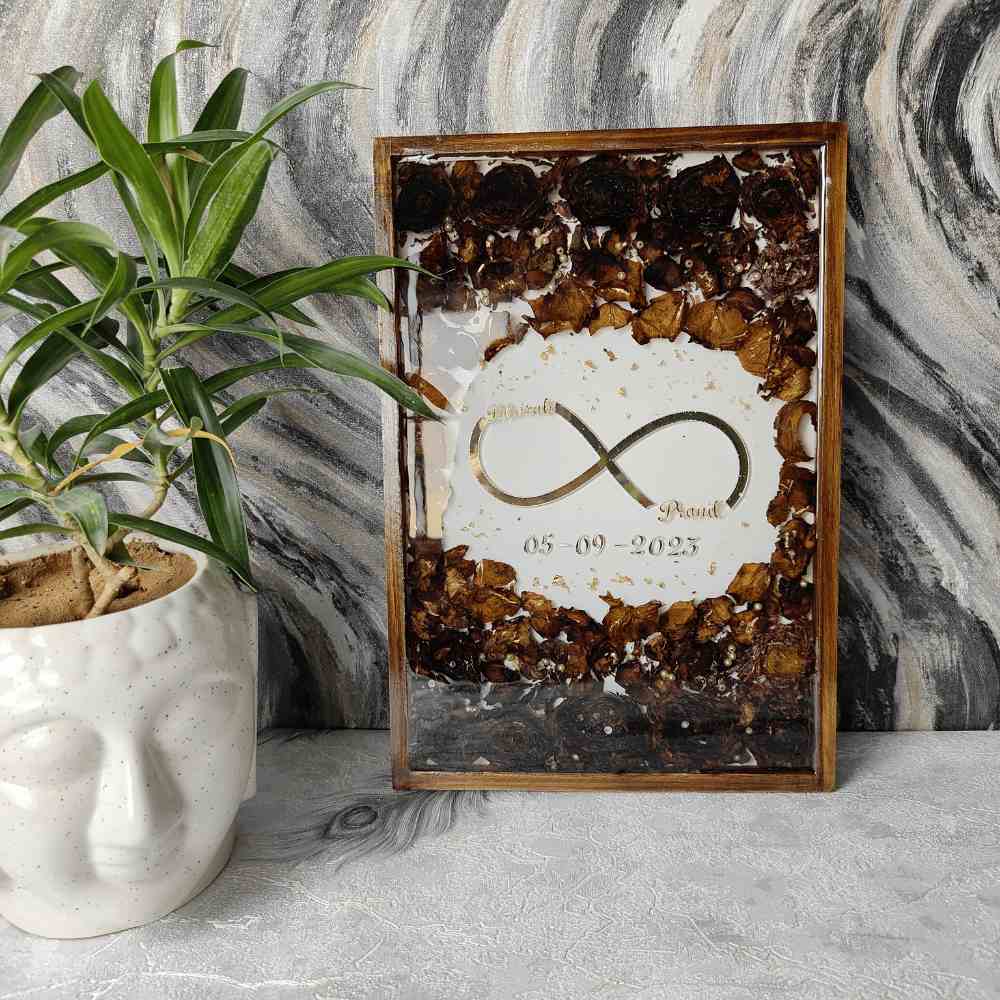 Customized Wedding Mala Preservation Resin Frame (8X12 Inches)