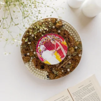 Shadi Varmala Preserved in Round Resin Frame (10 Inch)