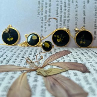 Real Flower Preservation Resin Jewellery Set