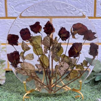 8 Inch Rose Flower Preservation in Resin Frame