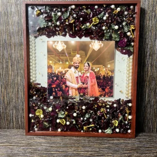 Resin Wedding Jaimala Preservation | Wedding Couple Photo Frame (15x18 Inch)