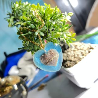 Real Hair Preservation Resin Heart Pendant