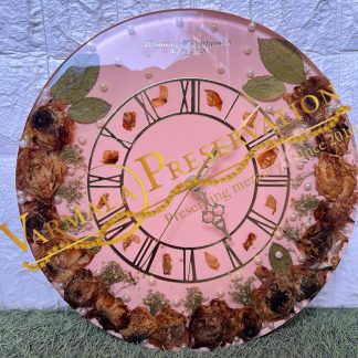 Handmade Resin Wall Clock with Varmala Preservation – 14 Inch