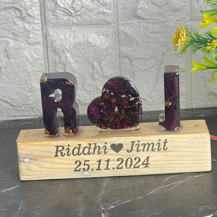 Resin Name Initials LED Lamp ( 4- Inches)