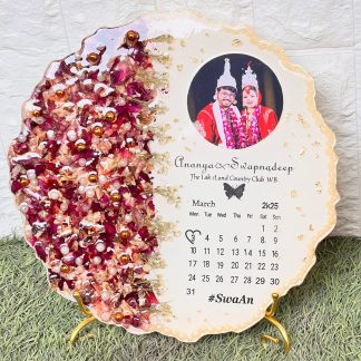 Wedding Date Calendar Resin Memory Frame – 8 Inch