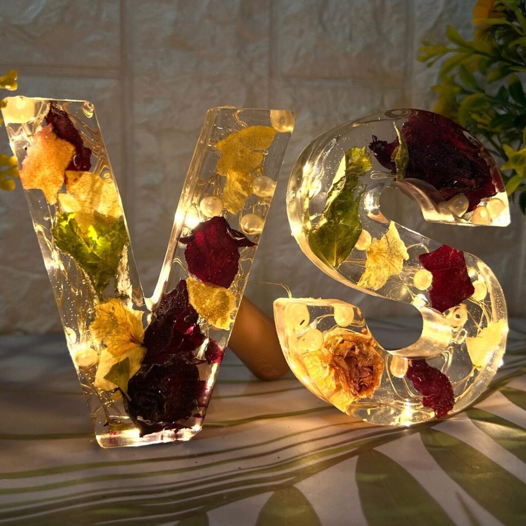 Resin Art Flower Preservation in LED Letters
