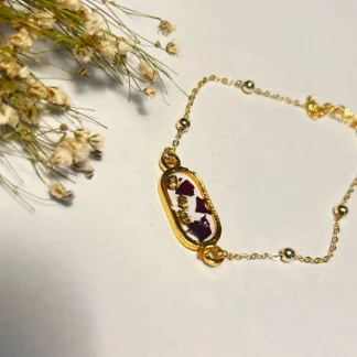 Real Red Rose Preserve in Epoxy Bracelet