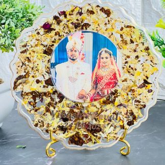 Custom Wedding Photo Frame with Varmala Preservation – 8 Inch