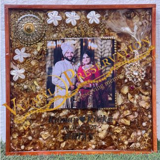 Custom Wedding Garland Preservation Resin Frame – 14×14 Inch