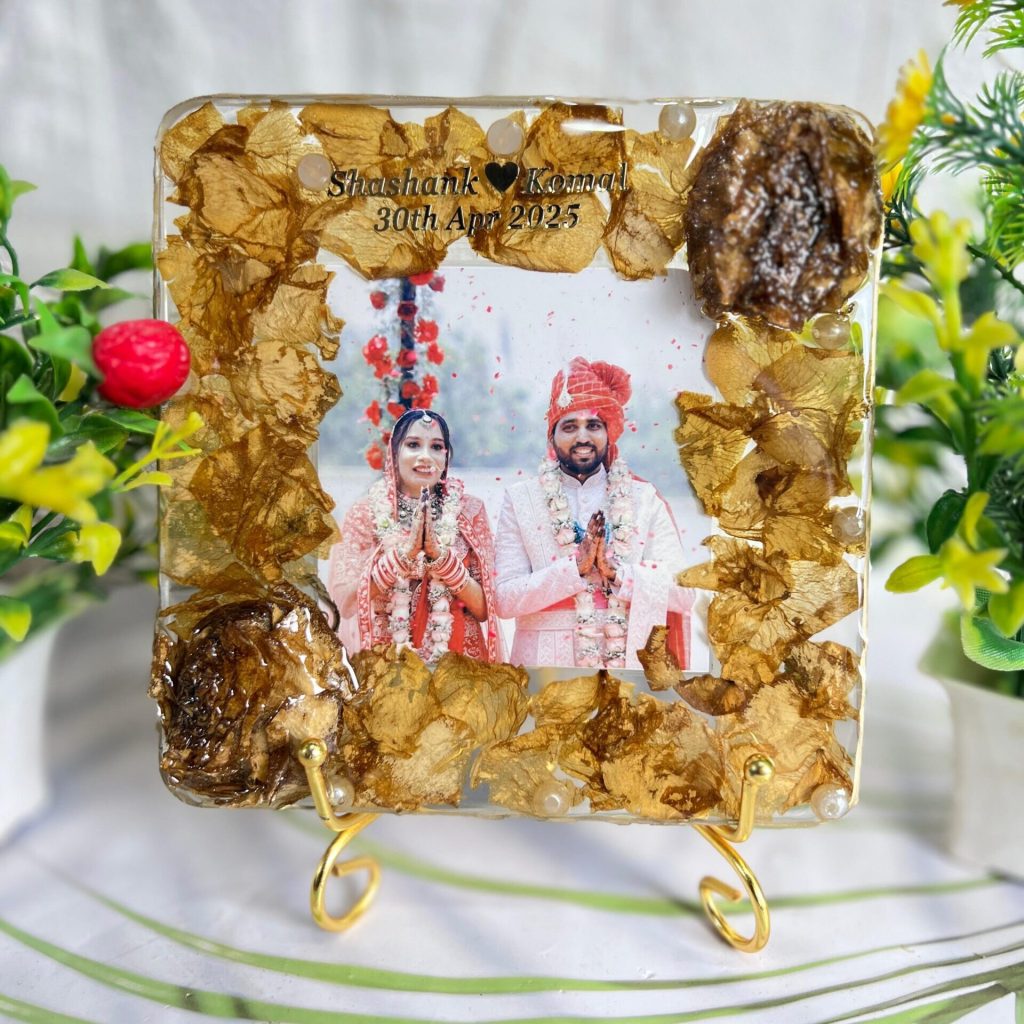 6 Inch Resin Square Varmala Photo Frame