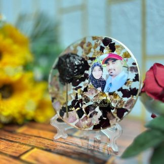 5 Inch Rose Preservation Resin Round Frame