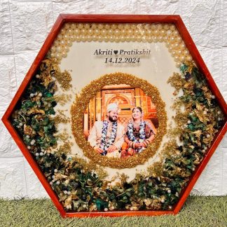 Resin Frame for Varmala Preservation with Wedding Photo – 14 Inch