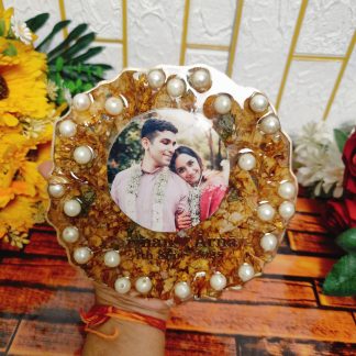 6 Inch Round Marriage Garland Preservation Frame