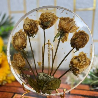 8 Inch Round Resin Frame For Rose Preservation