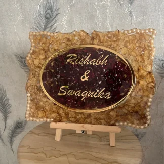 Wedding Garland Preservation in Resin Nameplate (12x16 Inch)