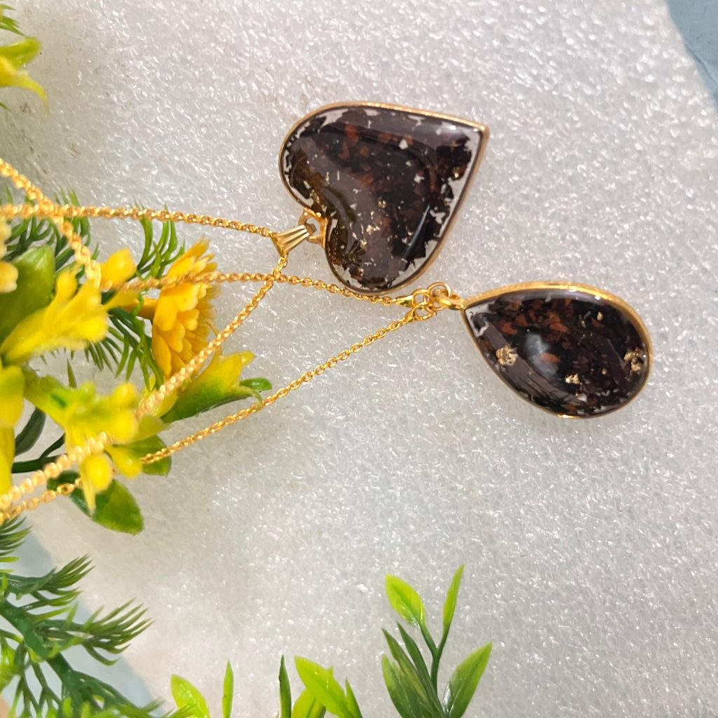 Heart Shape Epoxy Resin Pendant