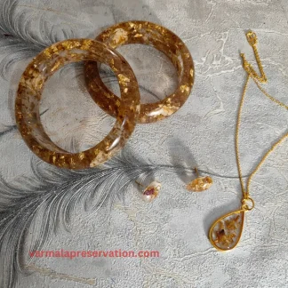 Epoxy Resin Bangles, Pendant & Earrings Set