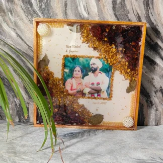 Varmala Preservation in Wooden Frame (10 Inch)