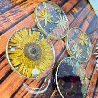 Resin Wedding Garland Preservation Coaster Set