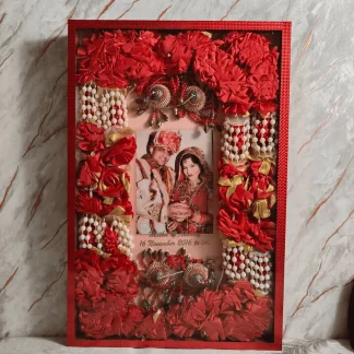 Artificial Varmala & Kalire Preservation Resin Photo Frame (16x24 inch)