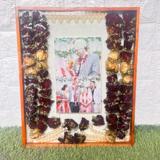 Rectangle Wedding Varmala Flower Preservation Resin Frame – 15×18 Inch