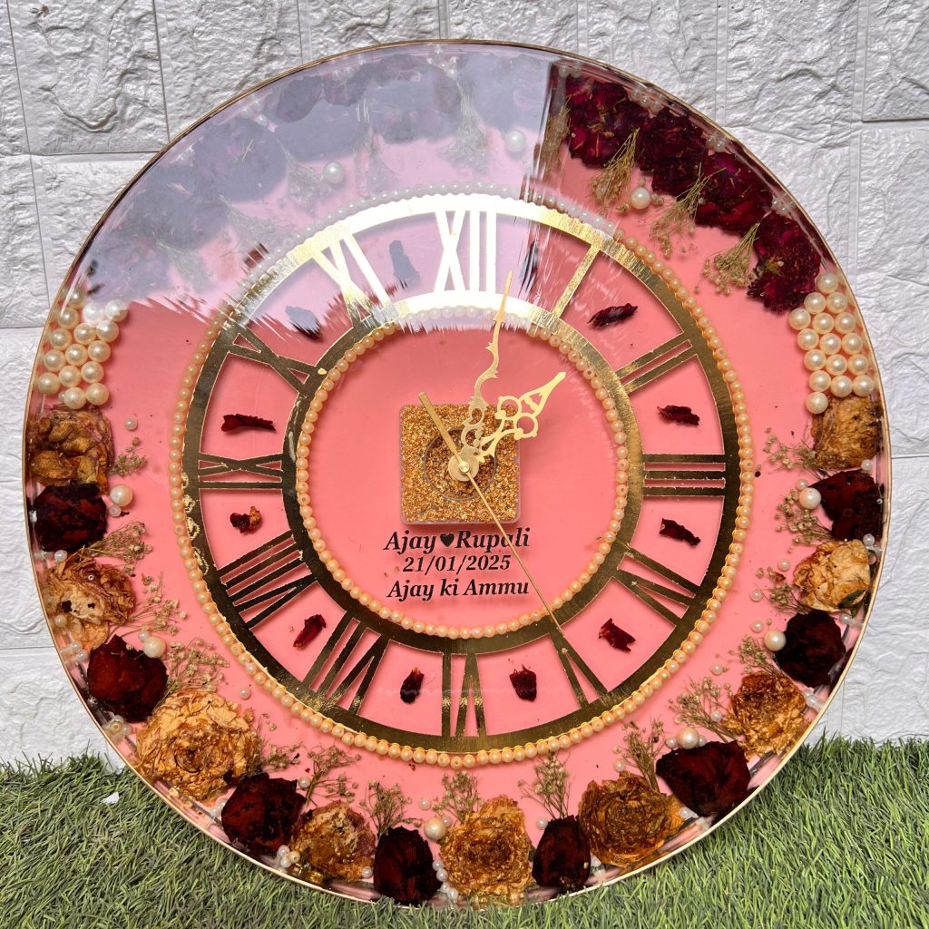 18 Inch Wedding Mala Resin Wall Clock