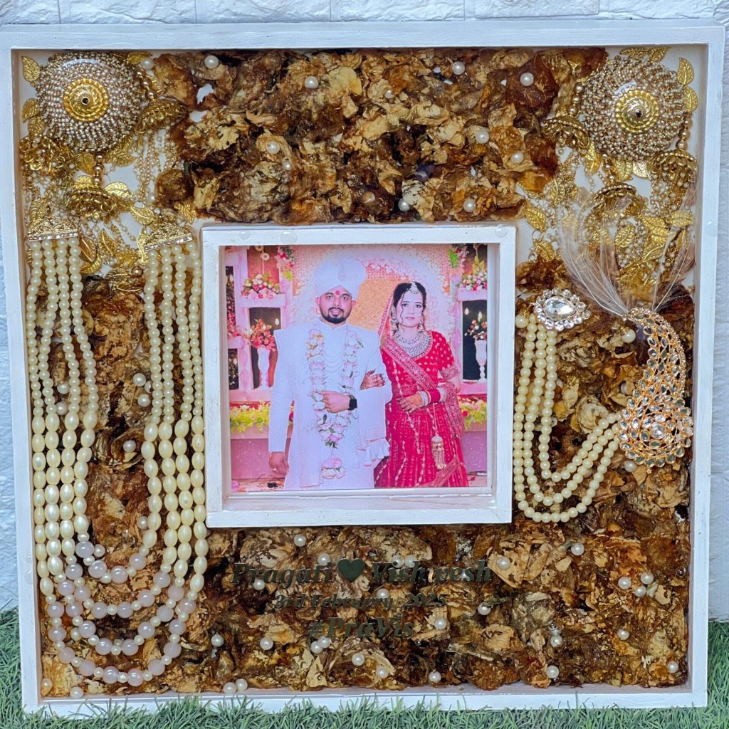 16x16 Teakwood Wedding Garland Preservation Frame