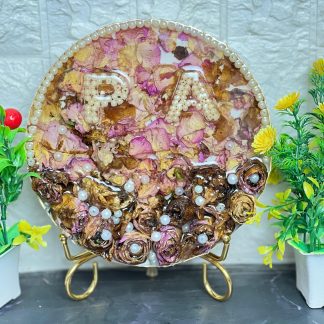 Flower Initial Name Preservation Resin Frame – 8 Inch