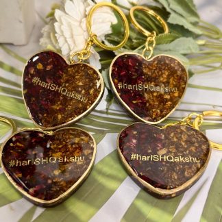 Heart Shaped Resin Keychains Set Of 4